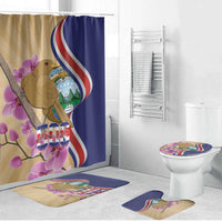 Costa Rica Independence Day Bathroom Set 506 Proud Yiguirro With Orchid - Wonder Print Shop