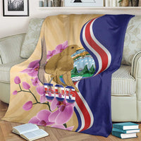 Costa Rica Independence Day Blanket 506 Proud Yiguirro With Orchid - Wonder Print Shop