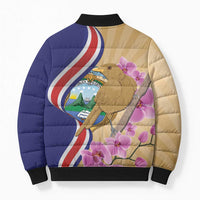 Costa Rica Independence Day Bomber Puffer Jacket 506 Proud Yiguirro With Orchid - Wonder Print Shop