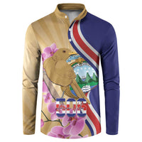 Costa Rica Independence Day Button Sweatshirt 506 Proud Yiguirro With Orchid - Wonder Print Shop