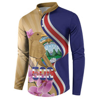 Costa Rica Independence Day Button Sweatshirt 506 Proud Yiguirro With Orchid - Wonder Print Shop