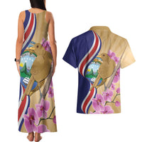 Costa Rica Independence Day Couples Matching Tank Maxi Dress and Hawaiian Shirt 506 Proud Yiguirro With Orchid - Wonder Print Shop