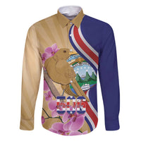 Costa Rica Independence Day Family Matching Tank Maxi Dress and Hawaiian Shirt 506 Proud Yiguirro With Orchid - Wonder Print Shop