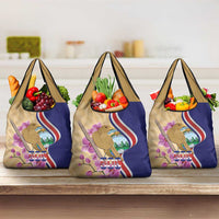 Costa Rica Independence Day Grocery Bag 506 Proud Yiguirro With Orchid - Wonder Print Shop