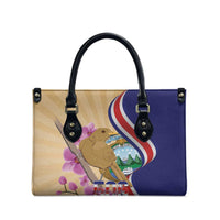 Costa Rica Independence Day Leather Bag 506 Proud Yiguirro With Orchid - Wonder Print Shop