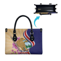 Costa Rica Independence Day Leather Bag 506 Proud Yiguirro With Orchid - Wonder Print Shop