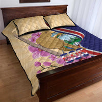 Costa Rica Independence Day Quilt Bed Set 506 Proud Yiguirro With Orchid - Wonder Print Shop