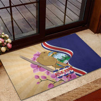 Costa Rica Independence Day Rubber Doormat 506 Proud Yiguirro With Orchid - Wonder Print Shop