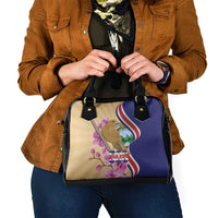 Costa Rica Independence Day Shoulder Handbag 506 Proud Yiguirro With Orchid - Wonder Print Shop