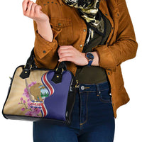 Costa Rica Independence Day Shoulder Handbag 506 Proud Yiguirro With Orchid - Wonder Print Shop