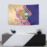 Costa Rica Independence Day Tapestry 506 Proud Yiguirro With Orchid - Wonder Print Shop