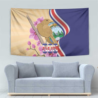 Costa Rica Independence Day Tapestry 506 Proud Yiguirro With Orchid - Wonder Print Shop