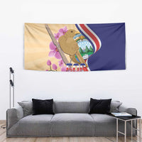 Costa Rica Independence Day Tapestry 506 Proud Yiguirro With Orchid - Wonder Print Shop