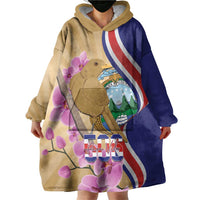 Costa Rica Independence Day Wearable Blanket Hoodie 506 Proud Yiguirro With Orchid - Wonder Print Shop