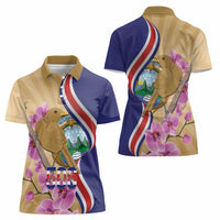 Costa Rica Independence Day Women Polo Shirt 506 Proud Yiguirro With Orchid - Wonder Print Shop