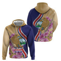 Costa Rica Independence Day Zip Hoodie 506 Proud Yiguirro With Orchid - Wonder Print Shop