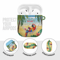 Pura Vida Costa Rica AirPods Case Chilling Scarlet Macaw Tropical Vibes - Wonder Print Shop