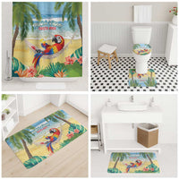 Pura Vida Costa Rica Bathroom Set Chilling Scarlet Macaw Tropical Vibes - Wonder Print Shop