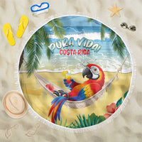Pura Vida Costa Rica Beach Blanket Chilling Scarlet Macaw Tropical Vibes - Wonder Print Shop