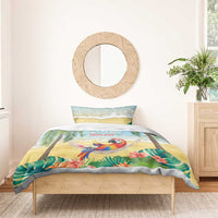 Pura Vida Costa Rica Bedding Set Chilling Scarlet Macaw Tropical Vibes - Wonder Print Shop