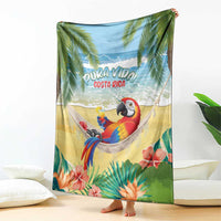 Pura Vida Costa Rica Blanket Chilling Scarlet Macaw Tropical Vibes - Wonder Print Shop