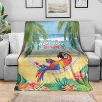 Pura Vida Costa Rica Blanket Chilling Scarlet Macaw Tropical Vibes - Wonder Print Shop