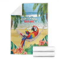Pura Vida Costa Rica Blanket Chilling Scarlet Macaw Tropical Vibes - Wonder Print Shop