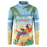 Pura Vida Costa Rica Button Sweatshirt Chilling Scarlet Macaw Tropical Vibes - Wonder Print Shop