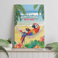Pura Vida Costa Rica Canvas Wall Art Chilling Scarlet Macaw Tropical Vibes - Wonder Print Shop