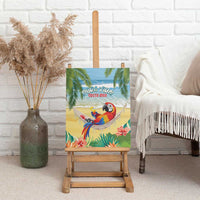 Pura Vida Costa Rica Canvas Wall Art Chilling Scarlet Macaw Tropical Vibes - Wonder Print Shop