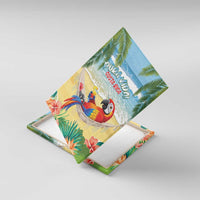Pura Vida Costa Rica Canvas Wall Art Chilling Scarlet Macaw Tropical Vibes - Wonder Print Shop