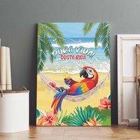 Pura Vida Costa Rica Canvas Wall Art Chilling Scarlet Macaw Tropical Vibes - Wonder Print Shop