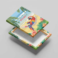 Pura Vida Costa Rica Canvas Wall Art Chilling Scarlet Macaw Tropical Vibes - Wonder Print Shop