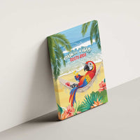 Pura Vida Costa Rica Canvas Wall Art Chilling Scarlet Macaw Tropical Vibes - Wonder Print Shop
