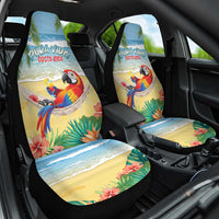 Pura Vida Costa Rica Car Seat Cover Chilling Scarlet Macaw Tropical Vibes - Wonder Print Shop