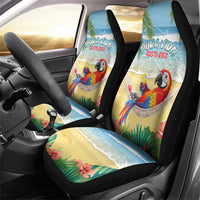 Pura Vida Costa Rica Car Seat Cover Chilling Scarlet Macaw Tropical Vibes - Wonder Print Shop