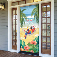 Pura Vida Costa Rica Door Cover Chilling Scarlet Macaw Tropical Vibes - Wonder Print Shop