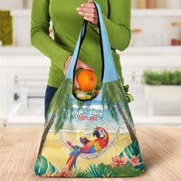 Pura Vida Costa Rica Grocery Bag Chilling Scarlet Macaw Tropical Vibes - Wonder Print Shop