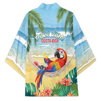 Pura Vida Costa Rica Kimono Chilling Scarlet Macaw Tropical Vibes - Wonder Print Shop