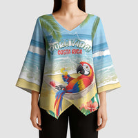Pura Vida Costa Rica Kimono Sleeve Blouse Chilling Scarlet Macaw Tropical Vibes - Wonder Print Shop