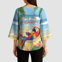 Pura Vida Costa Rica Kimono Sleeve Blouse Chilling Scarlet Macaw Tropical Vibes - Wonder Print Shop