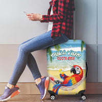 Pura Vida Costa Rica Luggage Cover Chilling Scarlet Macaw Tropical Vibes - Wonder Print Shop