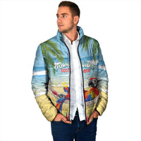 Pura Vida Costa Rica Padded Jacket Chilling Scarlet Macaw Tropical Vibes - Wonder Print Shop