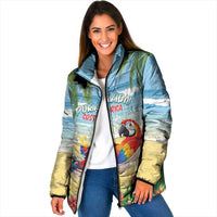 Pura Vida Costa Rica Padded Jacket Chilling Scarlet Macaw Tropical Vibes - Wonder Print Shop