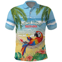 Pura Vida Costa Rica Polo Shirt Chilling Scarlet Macaw Tropical Vibes - Wonder Print Shop