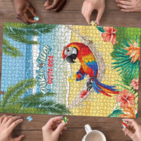 Pura Vida Costa Rica Puzzle Chilling Scarlet Macaw Tropical Vibes - Wonder Print Shop