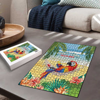 Pura Vida Costa Rica Puzzle Chilling Scarlet Macaw Tropical Vibes - Wonder Print Shop