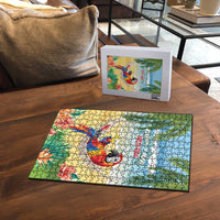 Pura Vida Costa Rica Puzzle Chilling Scarlet Macaw Tropical Vibes - Wonder Print Shop