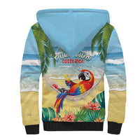 Pura Vida Costa Rica Sherpa Hoodie Chilling Scarlet Macaw Tropical Vibes - Wonder Print Shop