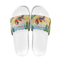 Pura Vida Costa Rica Slide Sandals Chilling Scarlet Macaw Tropical Vibes - Wonder Print Shop